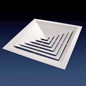 225mm Sq Neck 4Way Ceiling Deffuser -White- - Metal