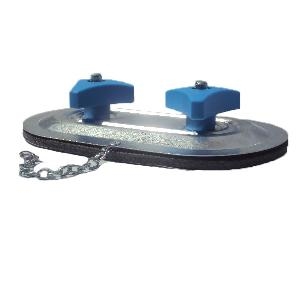 200mmW x 80mmH Chained Flat Oval Access Door 304 St-St